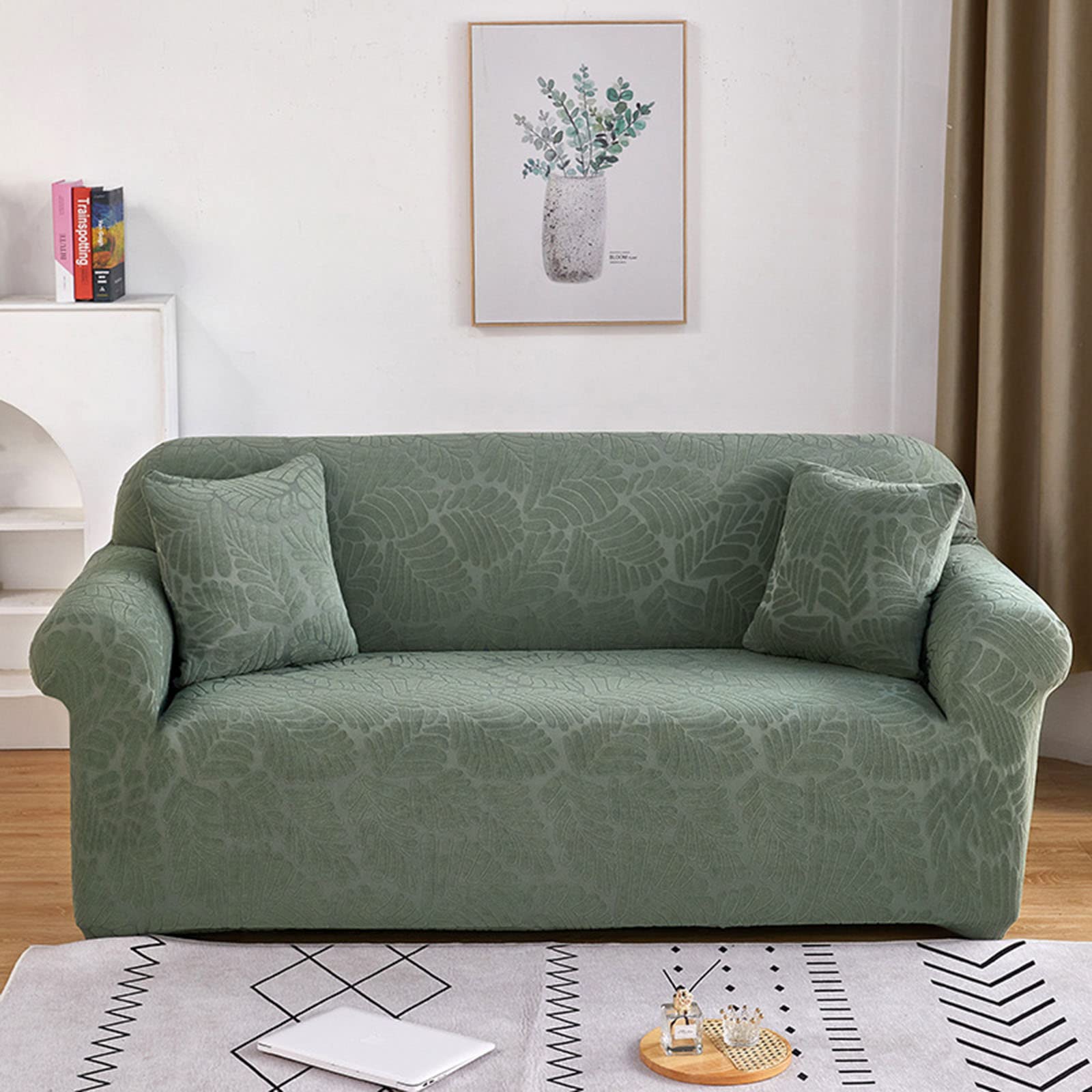 Housse de canapé extensible de qualité supérieure vert 90-140 cm