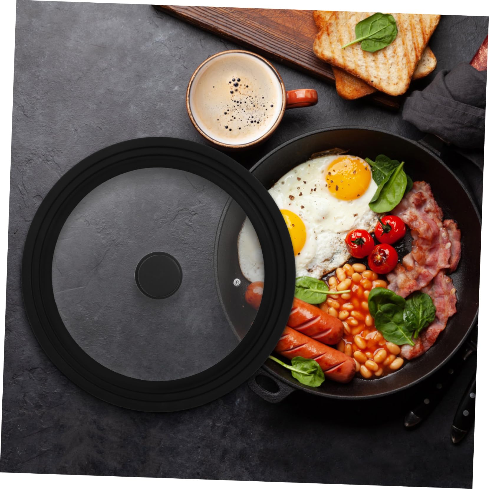ABOOFAN Glasdeckel Für Töpfe Und Pfannen Universeller Deckel Mit Silikonrand Und Griff Zum Kochen Und Braten Abdichtend Und Hitzebeständig