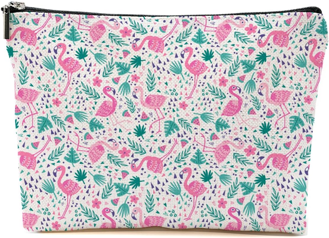 Cute Flamingo Makeup Bag - Pink Travel Accessory for Women & Moms - Flamingo Lovers Gift Idea