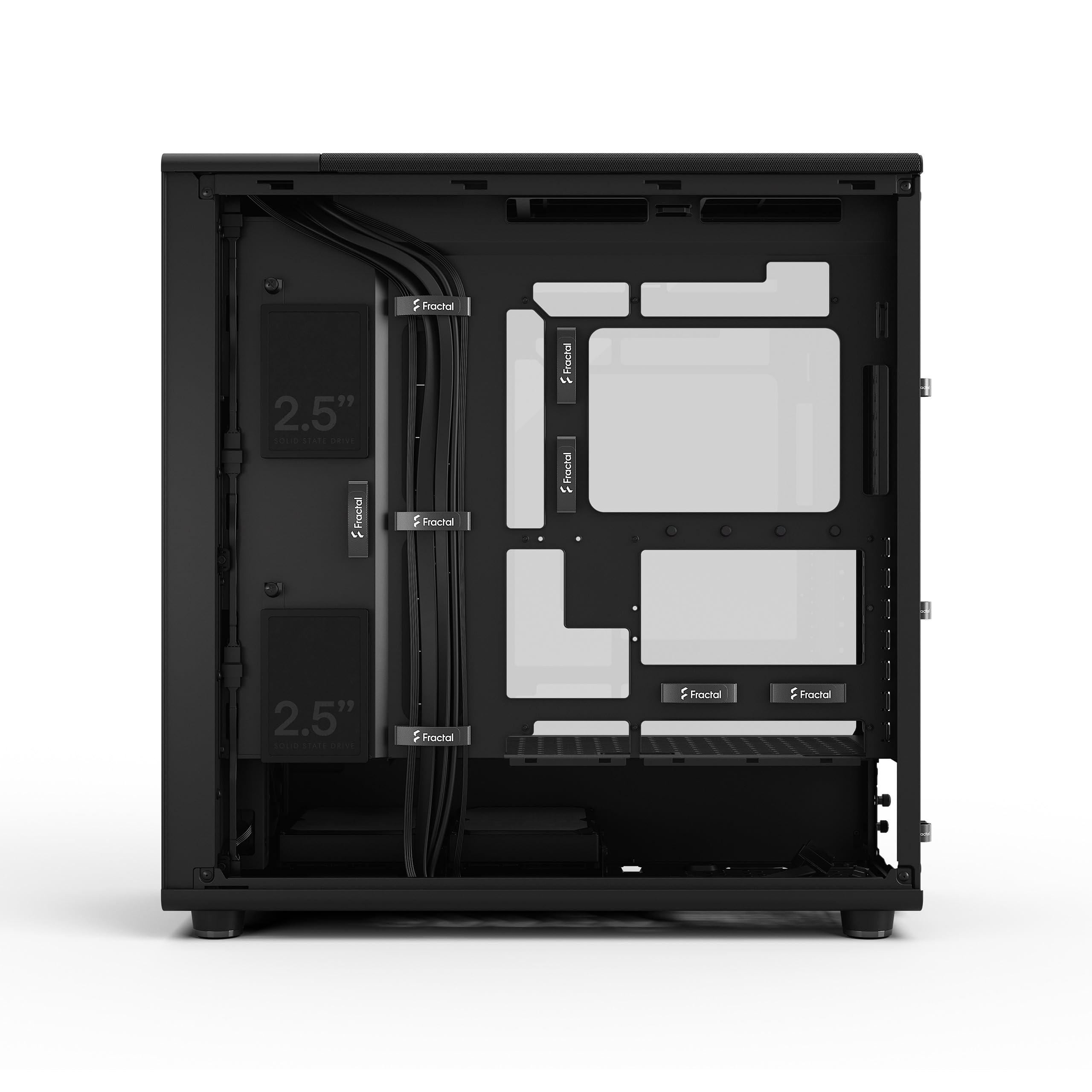 Fractal Design North XL Momentum Black - Glass Side Panel - Genuine Blackened Oak Wood Front - High Airflow PC Gaming Case - Three powerful 140mm Momentum Fans Included - ATX/E-ATX Support