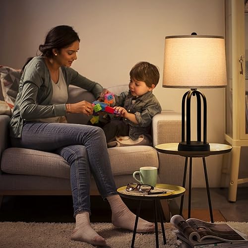 Miniatura 59 de Juego de 2 pantallas de lámpara azules para lámparas de mesa, lámparas de pie, 11.6 pulgadas superior x 12.6 pulgadas inferior x 9.8 pulgadas