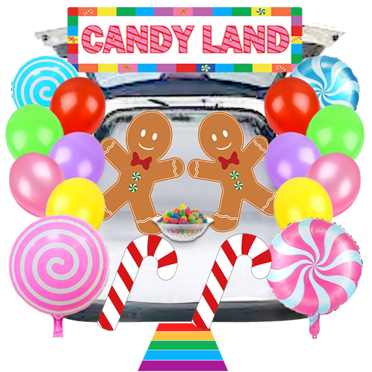 Candy Land Trunk or Treat Car Suv Decorations Kit Halloween Trunk or Treat Decoration for Candyland Party Supplies