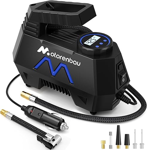 Miniatura 10 de Inflador de neumáticos, compresor de aire portátil, bomba de aire para neumáticos de automóvil, cable de 9.84 pies, bomba automática de 12 V CC con