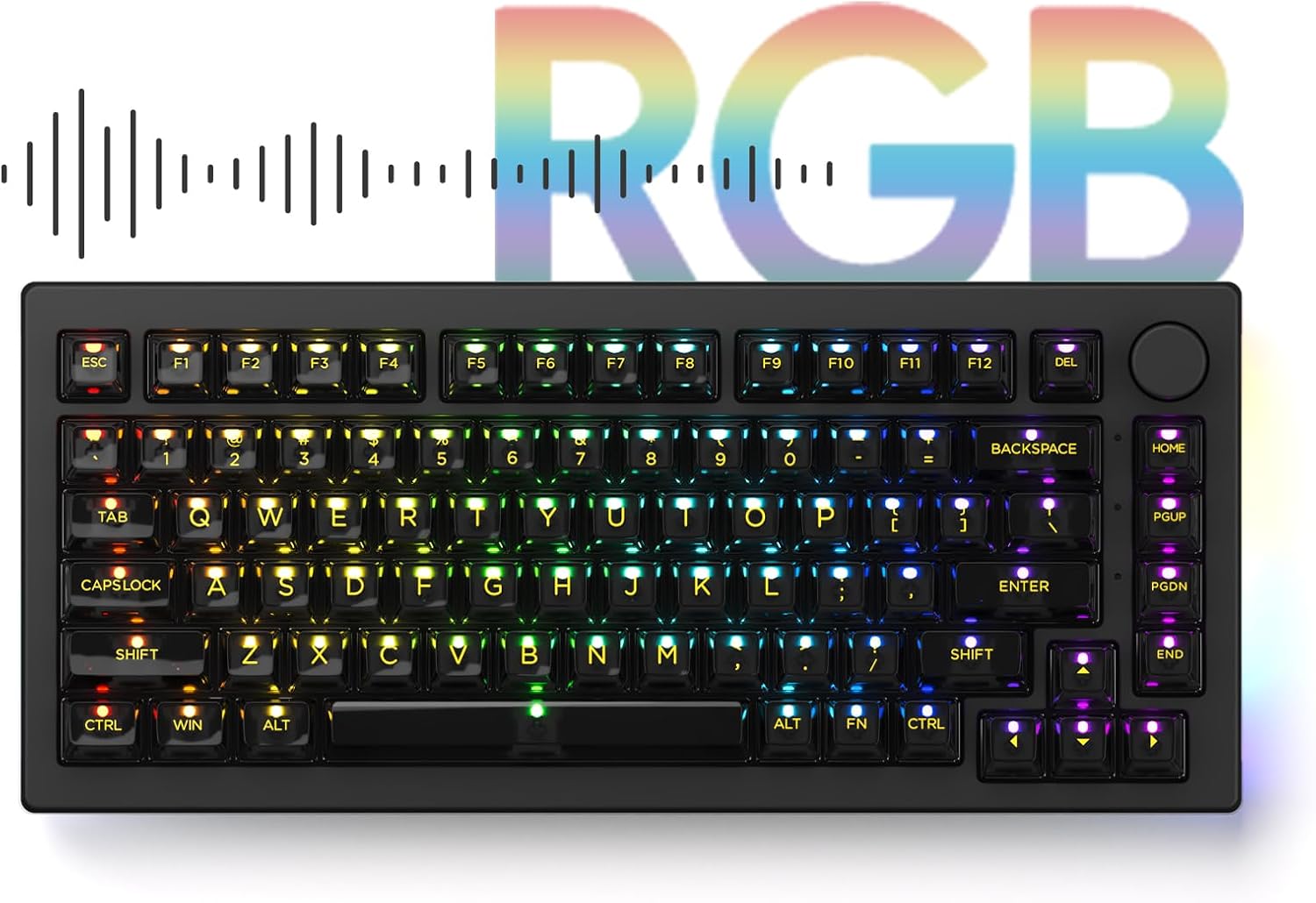 Akko 5075B Plus Mechanical Keyboard with vibrant RGB lighting