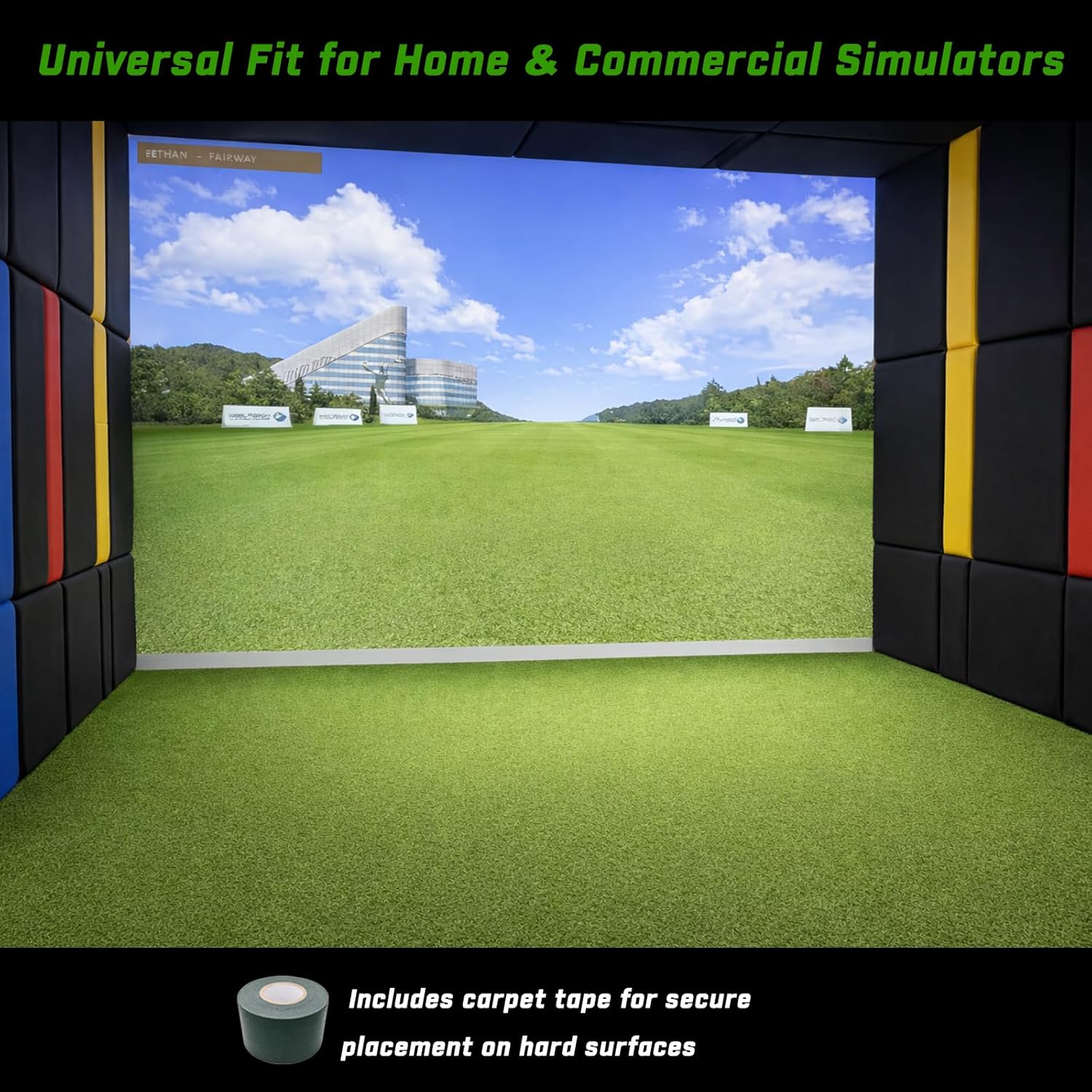 DCQ Golf Simulator Turf Flooring, Golf Mat for Indoor, Golf Simulator Accessories, Putting Turf