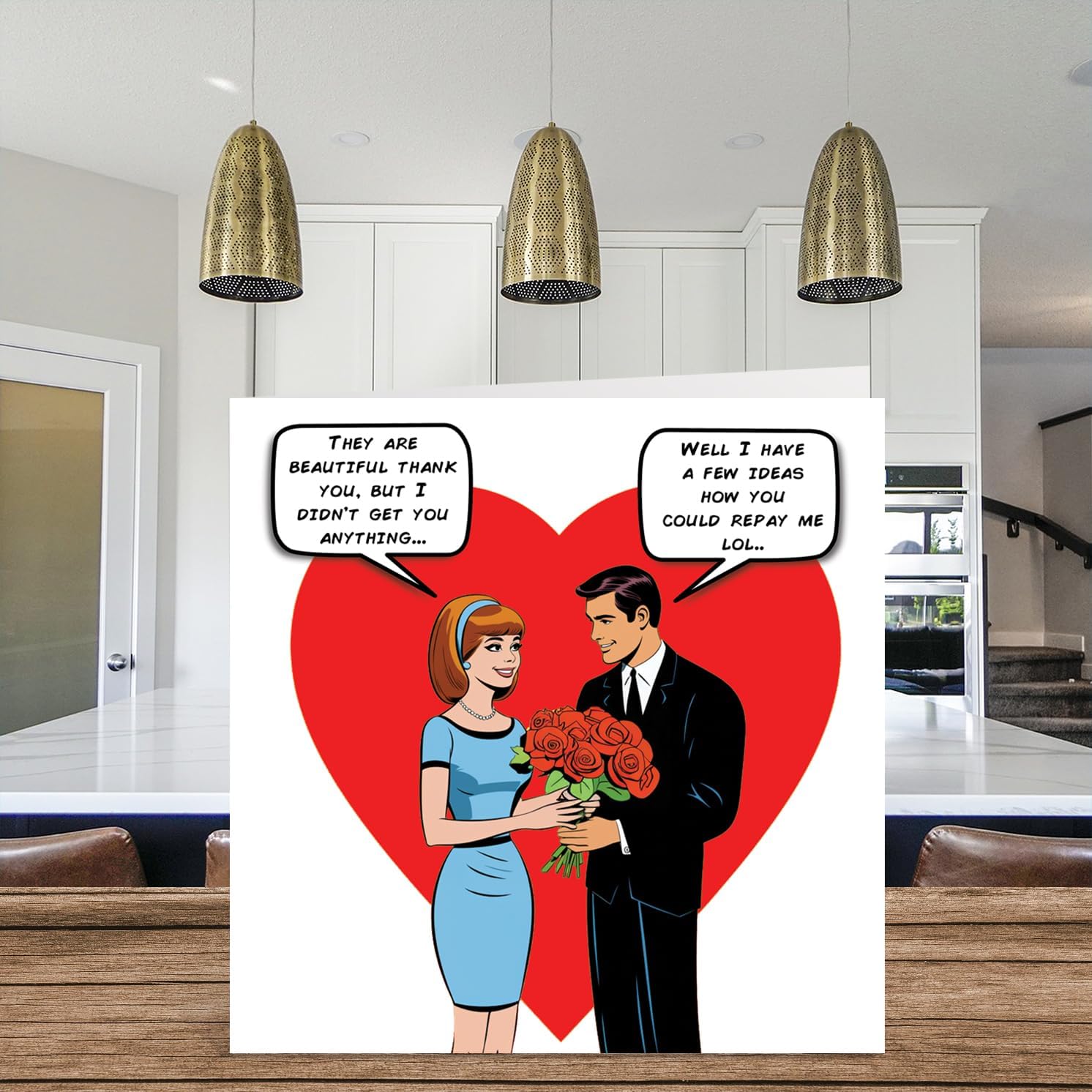 Stuff4 Rude Naughty Anniversary Card for Wife Girlfriend Partner - Retro Roses - Funny Anniversary Card for Women Her, 145mm Banter Offensive Greeting Cards Fiance