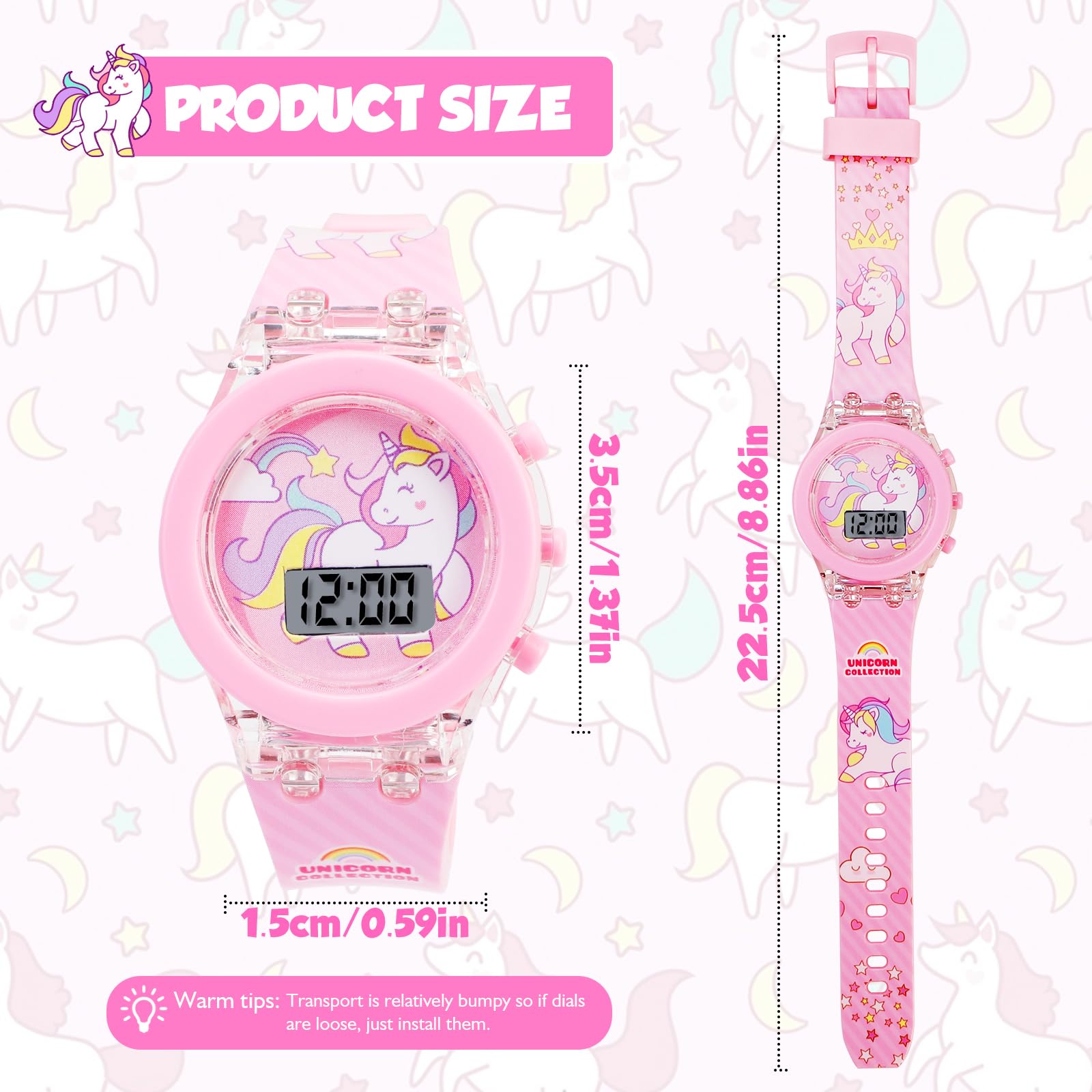 Reloj Digital para Niños Niña, Reloj de Pulsera Niña Multifunción, Relojes Niñas Niños Digital para Niños de 3 a 12 años