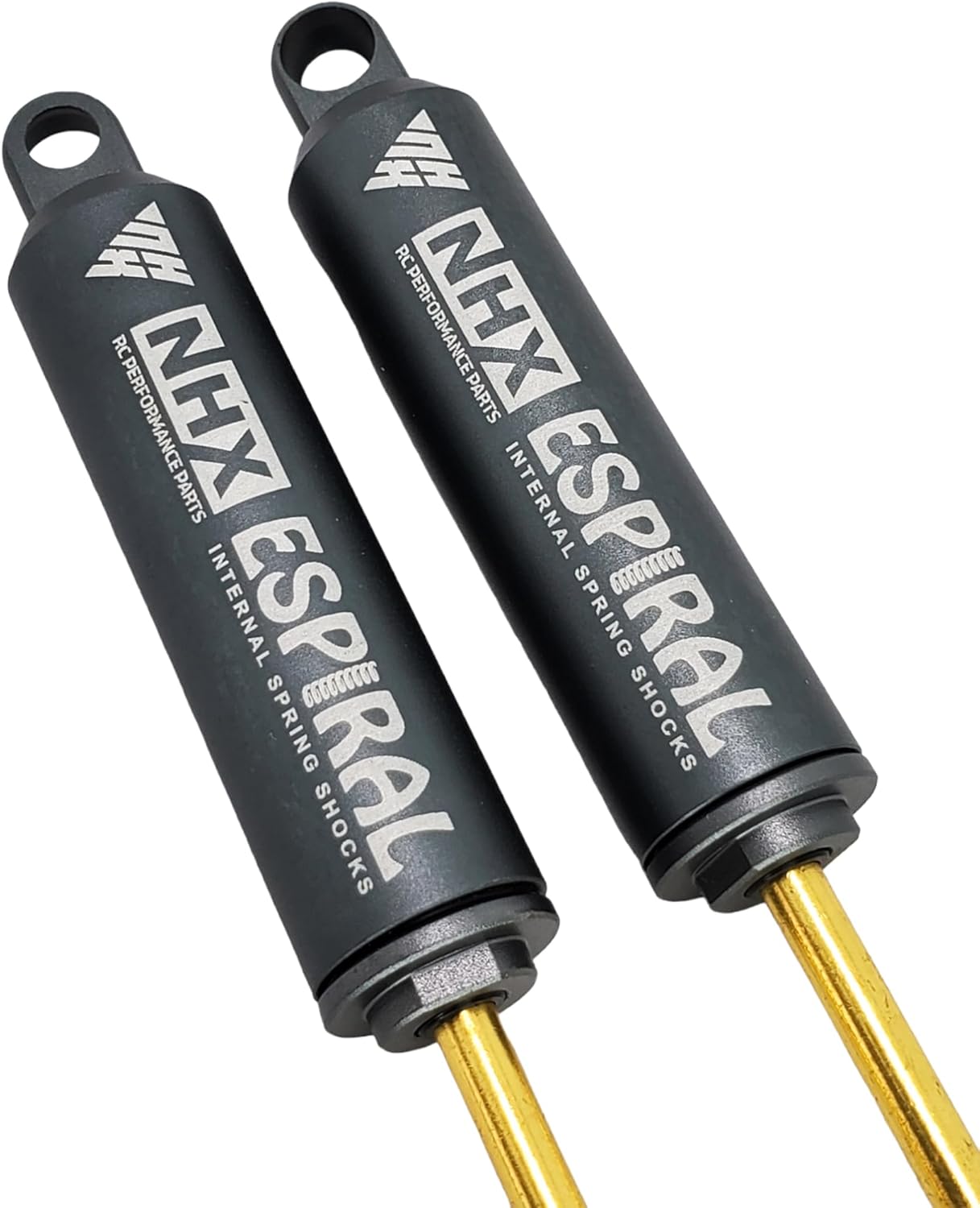 NHX RC 90mm Espiral Two Stage Internal Spring Damper Shocks (2) Gunmetal : Crawler