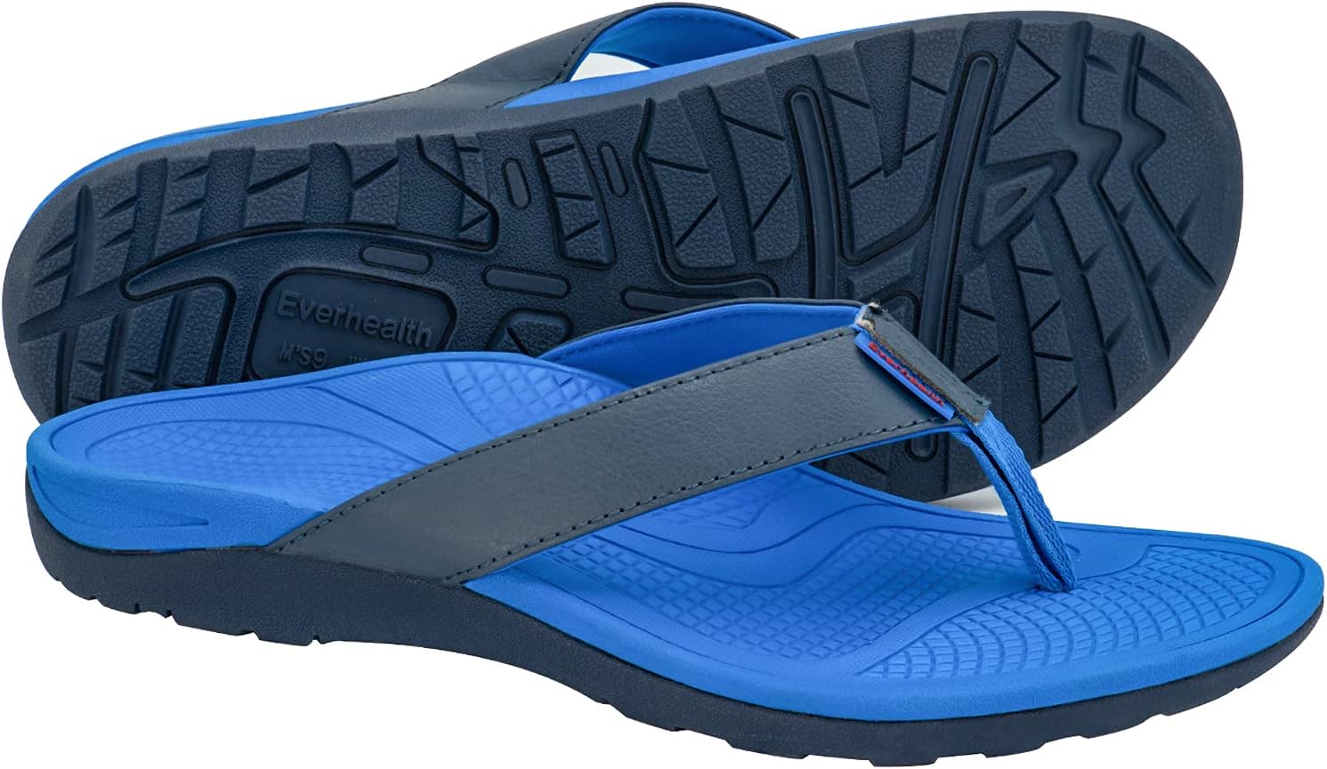 Everhealth Men's Sandals Orthotic Arch Support Flip Flops Thongs for Plantar Fasciitis, Flat Feet & Heel Spurs, Comfort Toe Post Sandals Indoor Outdoor