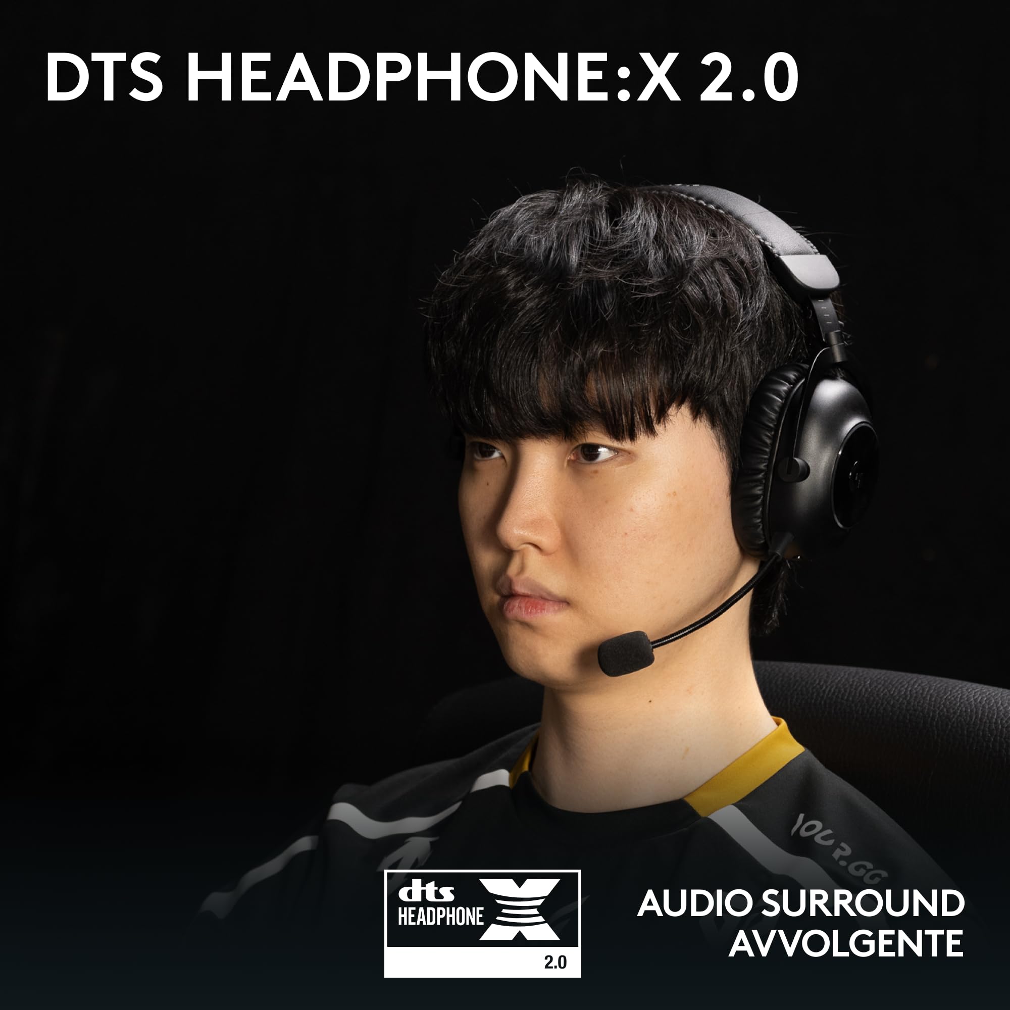 Logitech G PRO X 2 LIGHTSPEED Cuffie gaming wireless, Microfono a braccio rimovibile,Driver Grafene 50mm, DTS:Headphone X 2.0 —Surround 7.1,Bluetooth/USB/3,5mm Aux, PC, PS5, PS4,Nintendo Switch - Nero