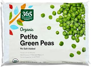 365 by Whole Foods Market Organic Petite Peas - Quick-Frozen, Nutrient-Rich Frozen Green Peas for Easy Meals