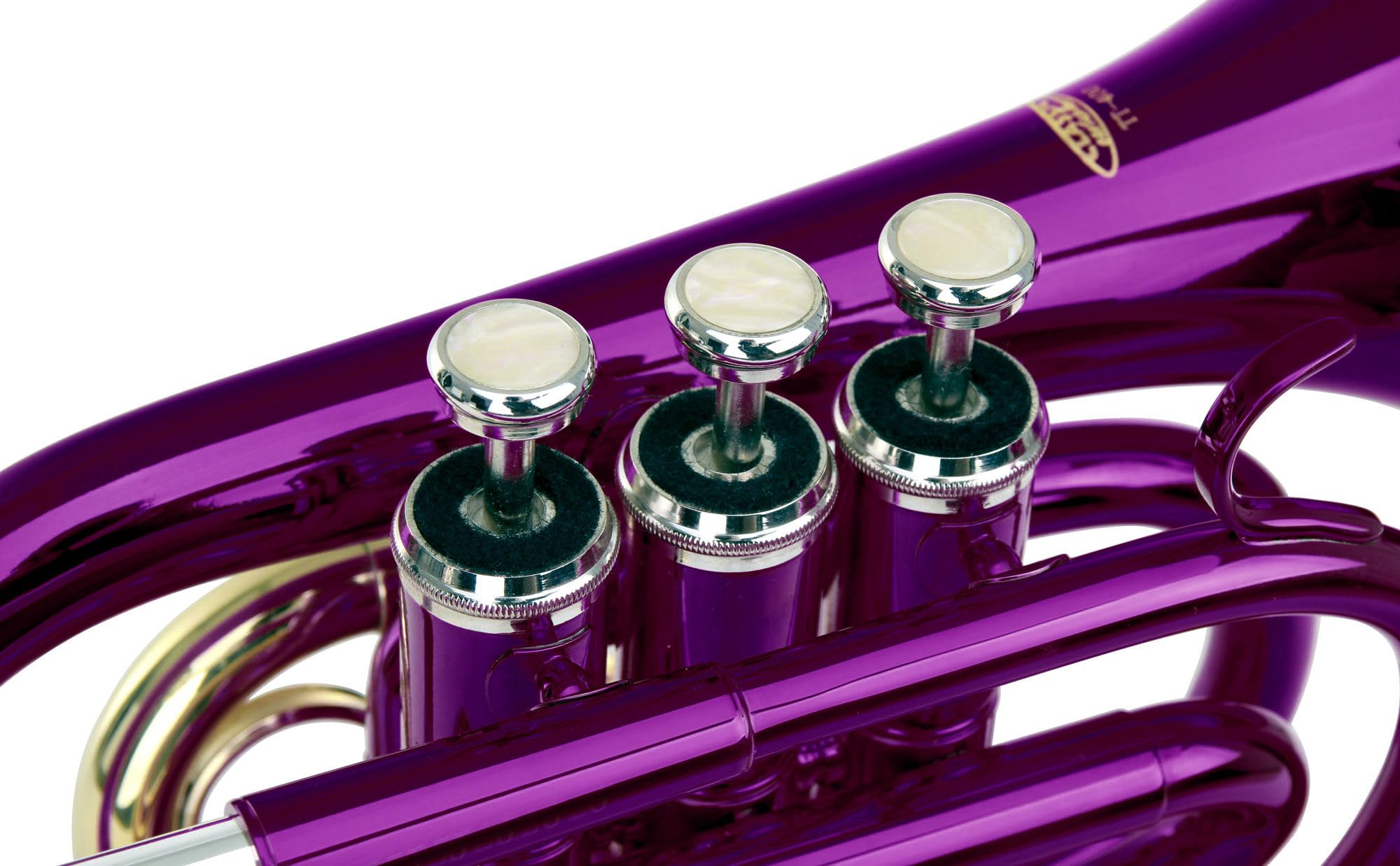 Classic Cantabile Brass TT-400 Trompette de Poche Sib (laiton, pavillon diamètre : 93 mm, perce : 11,8 mm, accord : Sib, incl. étui léger, embouchure, chiffon de nettoyage, gants) violet