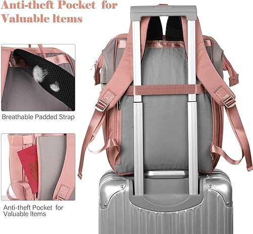 Miniatura 6 de Mochila escolar para mujer, mochila escolar de 15.6 pulgadas con puerto de carga USB, bolsa de viaje para universidad, trabajo, negocios, regalos