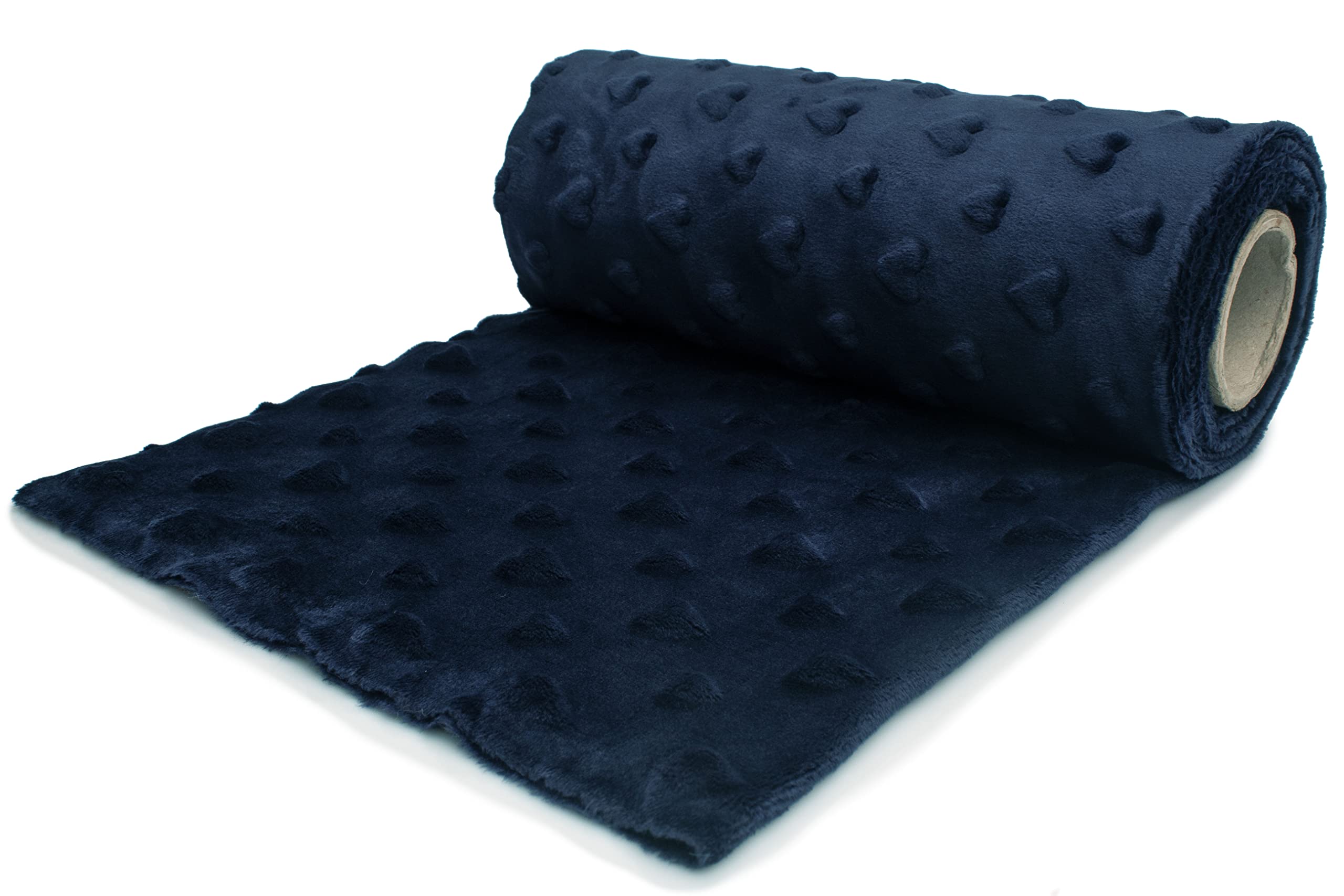 Tissu Minkee Polaire - Motif Cœur En Relief - 50 Cm X 155 Cm - Doublure Oeko-Tex - Pour Couvertures, Loisirs Créatifs