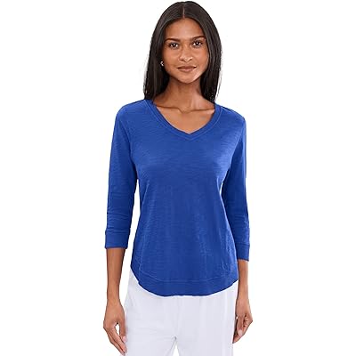 Elliott Lauren Garment Dye Tees - V-neck 3/4 Sleeve Tee
