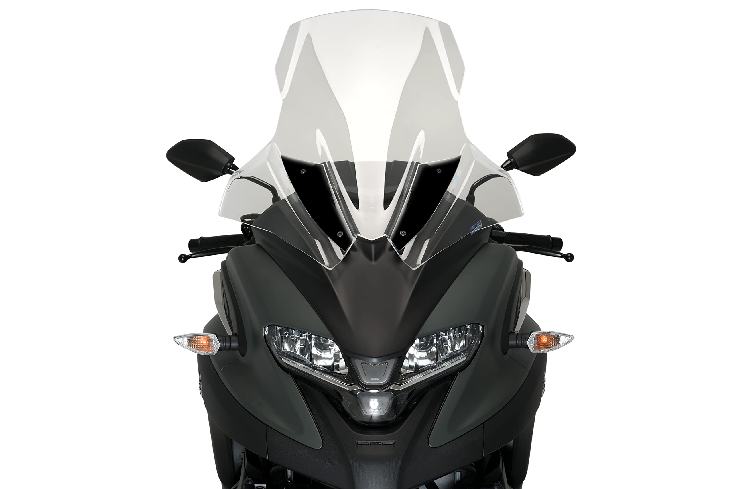 Puig 21120W Pantalla V-Tech Line Touring en acrílico de 4 mm con diseño aerodinámico anguloso para máxima protección y reducción de turbulencias, Transparente