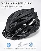 Vista 2 de KINGBIKE - Casco de bicicleta para adultos, hombres, mujeres y jóvenes, para ciclismo en carretera y montaña, con luz recargable por USB