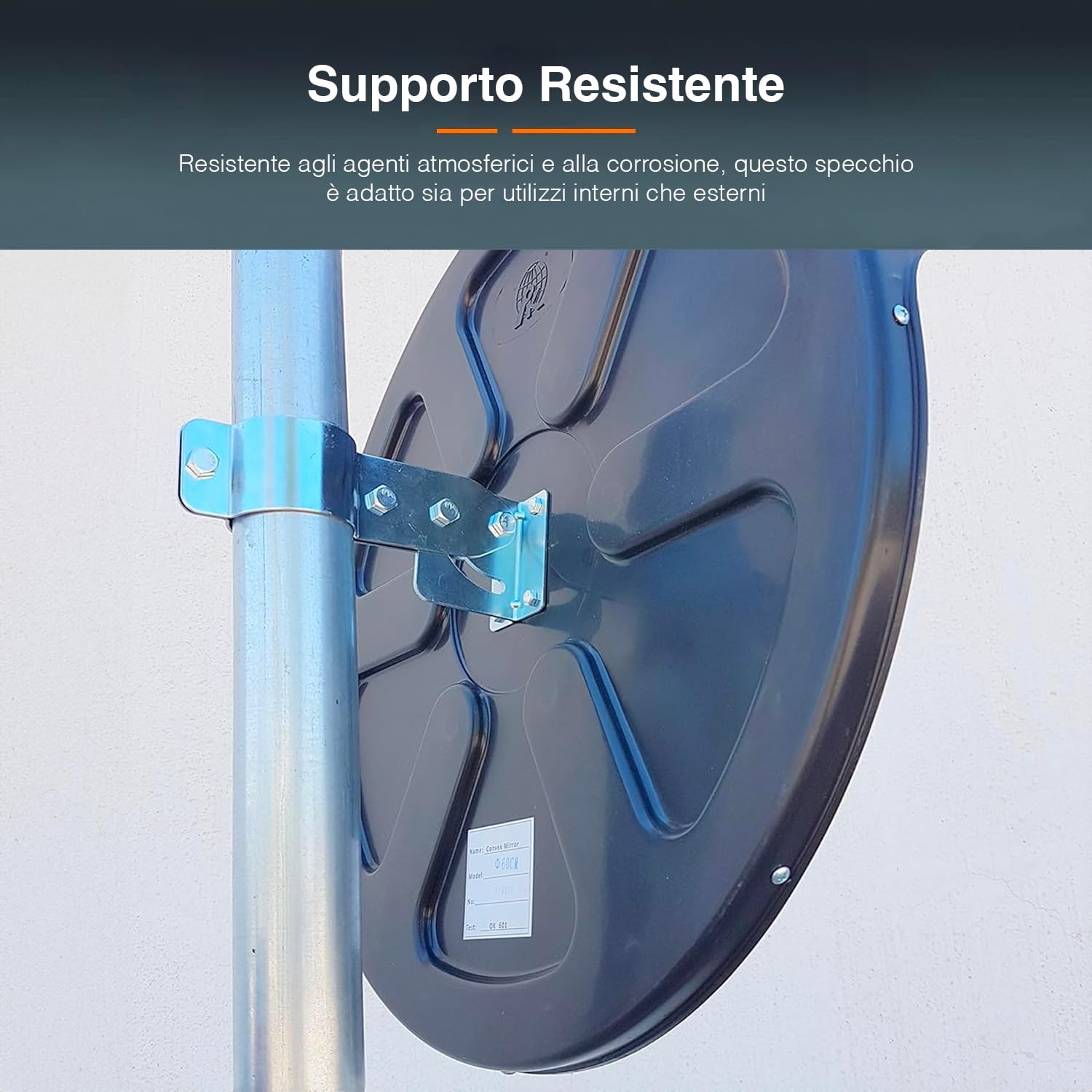 Specchio di Manovra Grandangolare a 160° per Garage e Aree di Servizio - Ideale per Sicurezza in Negozi e Supermercati, 30cm, in Polipropilene e Vetro Infrangibile