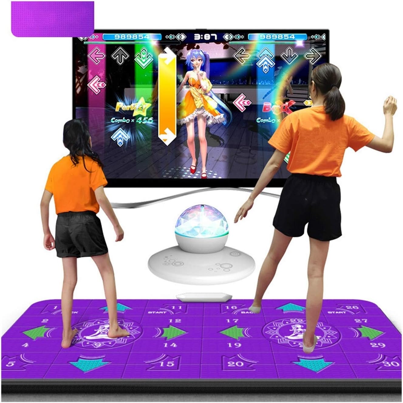 Step Dance mat HD Dance Console Human Dance Blanket Slimming Dancer Mat Pad Yoga Mat, Dance Mat Pad Pads Dancer Step Pads (Color : Red) (Purple)