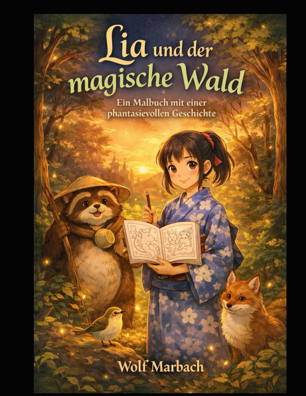 Lia und der magische Wald: Ein Malbuch mit einer phantasievollen Geschichte