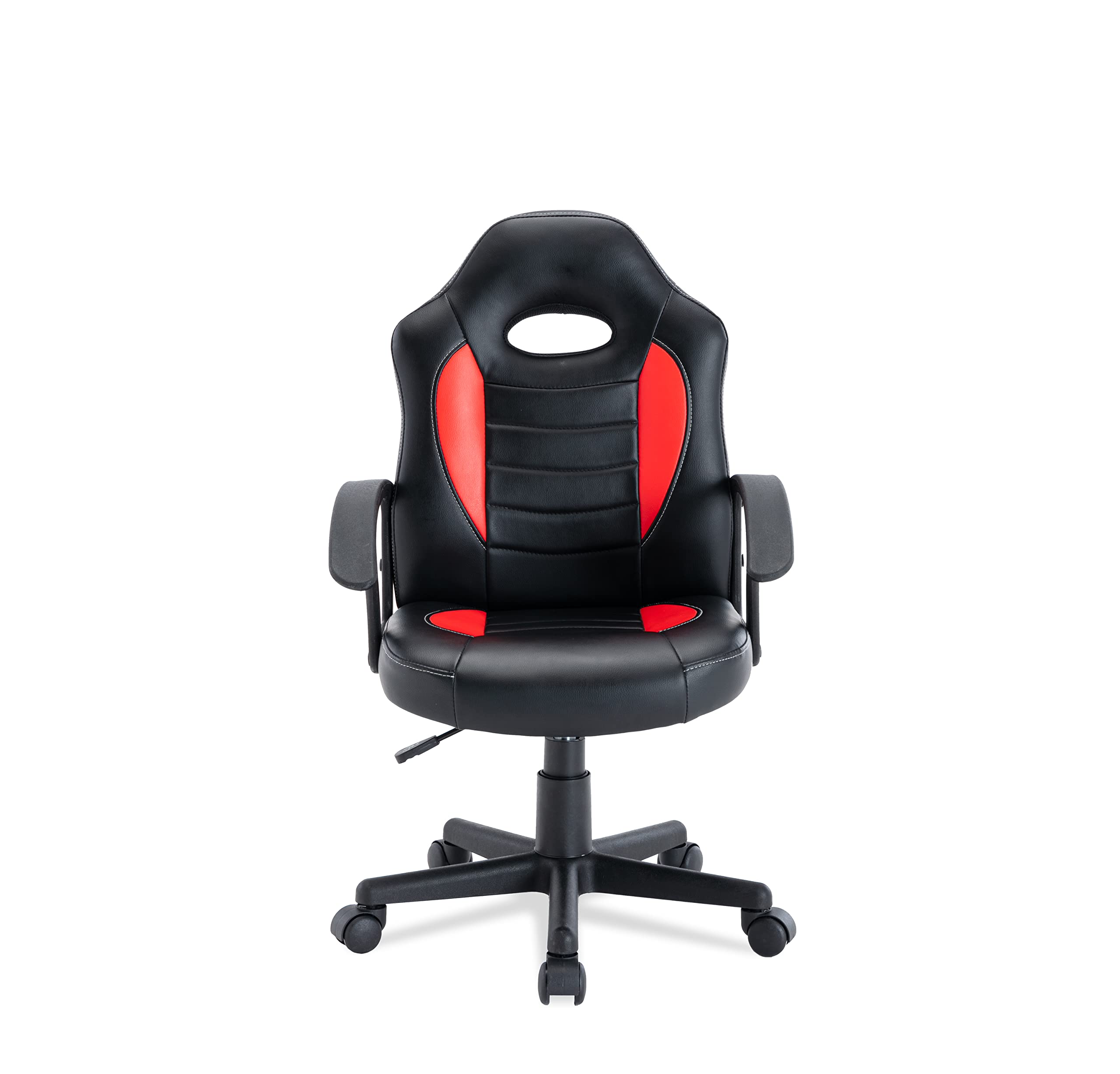 La Silla Española Alcoy Sedia, Pelle Sintetica Plastica, Nero-Rosso, Pequeño