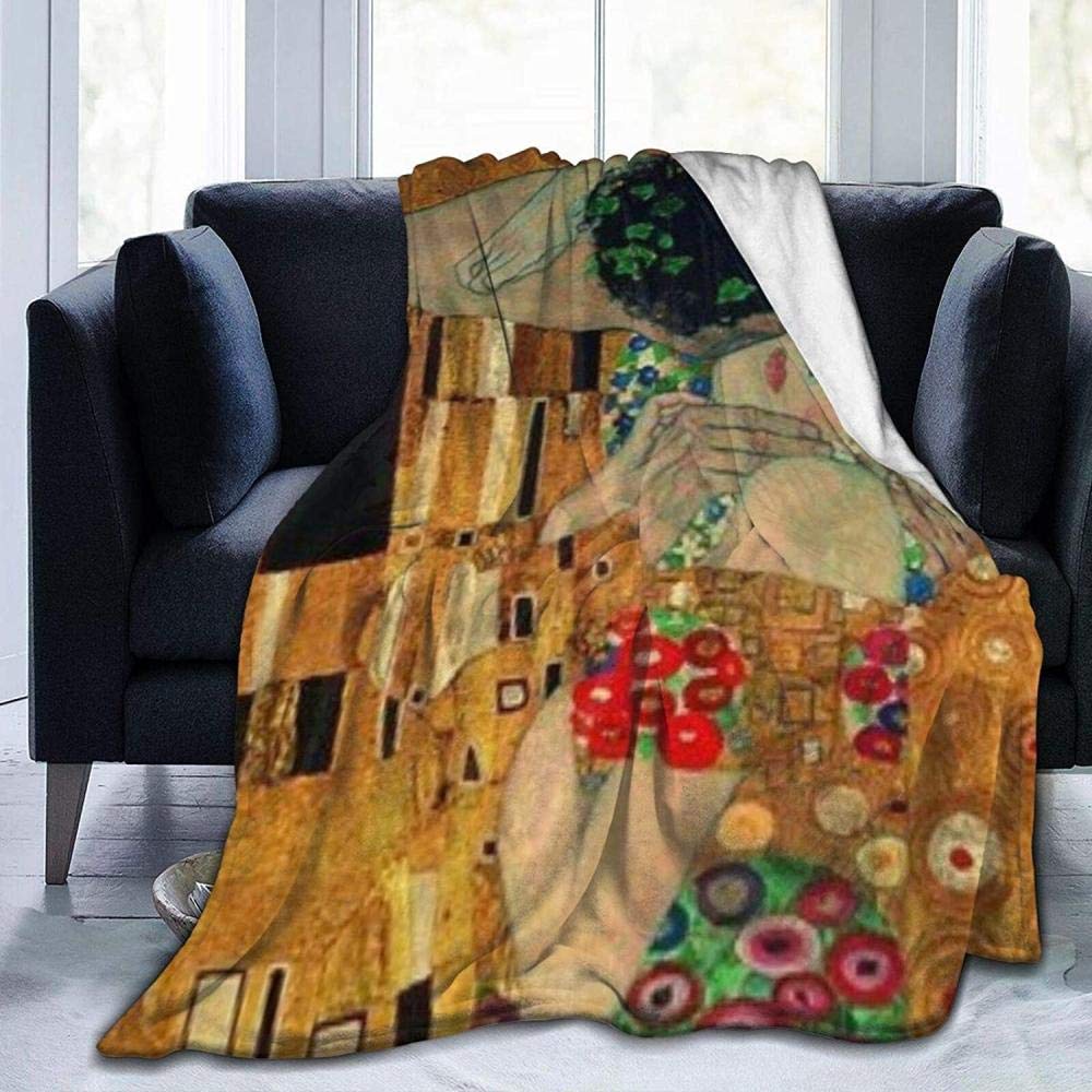 DYJNZK Sofa Bed Blankets Throw Gustav Klimt Painting Throw Blanket Ultra Soft Micro Fleece Blanket Light Weight Warm Bed Blanket Hypoallergenic Plush Bed Couch Living Room 80X60 Inch