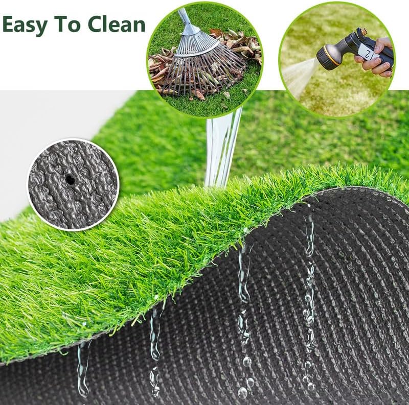 Miniatura 5 de ALTRUISTIC Césped artificial a rayas de 3 x 8 pies, 0.8 pulgadas de alta densidad, césped sintético sintético, alfombra para interiores y