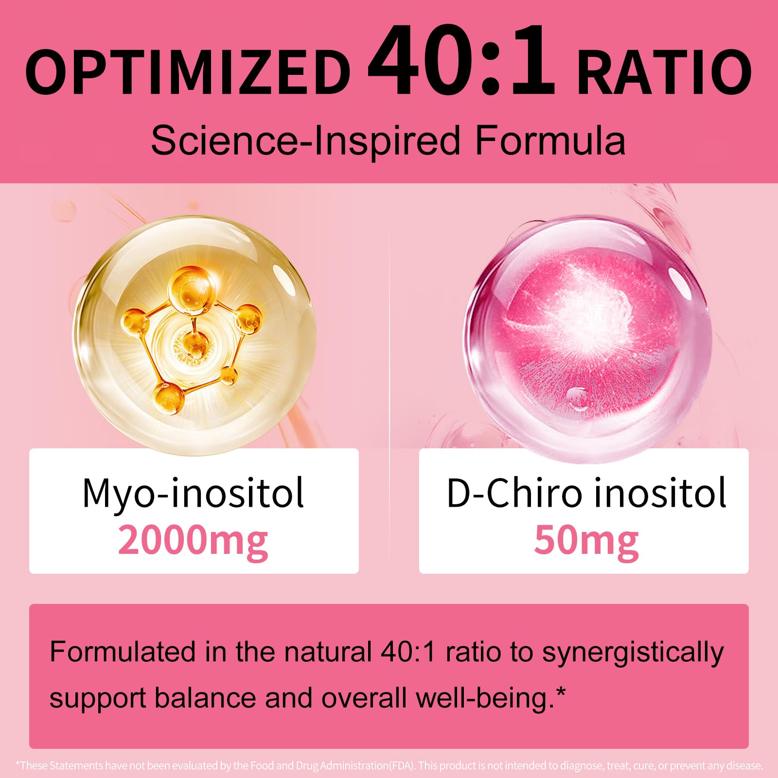Myo-Inositol & D-Chiro Inositol (40:1 Ratio) - Support Hormone Balance, Fertility & Ovarian Health - 120 Vegan Capsules, 30-Day Starter Pack — Amazon image 5