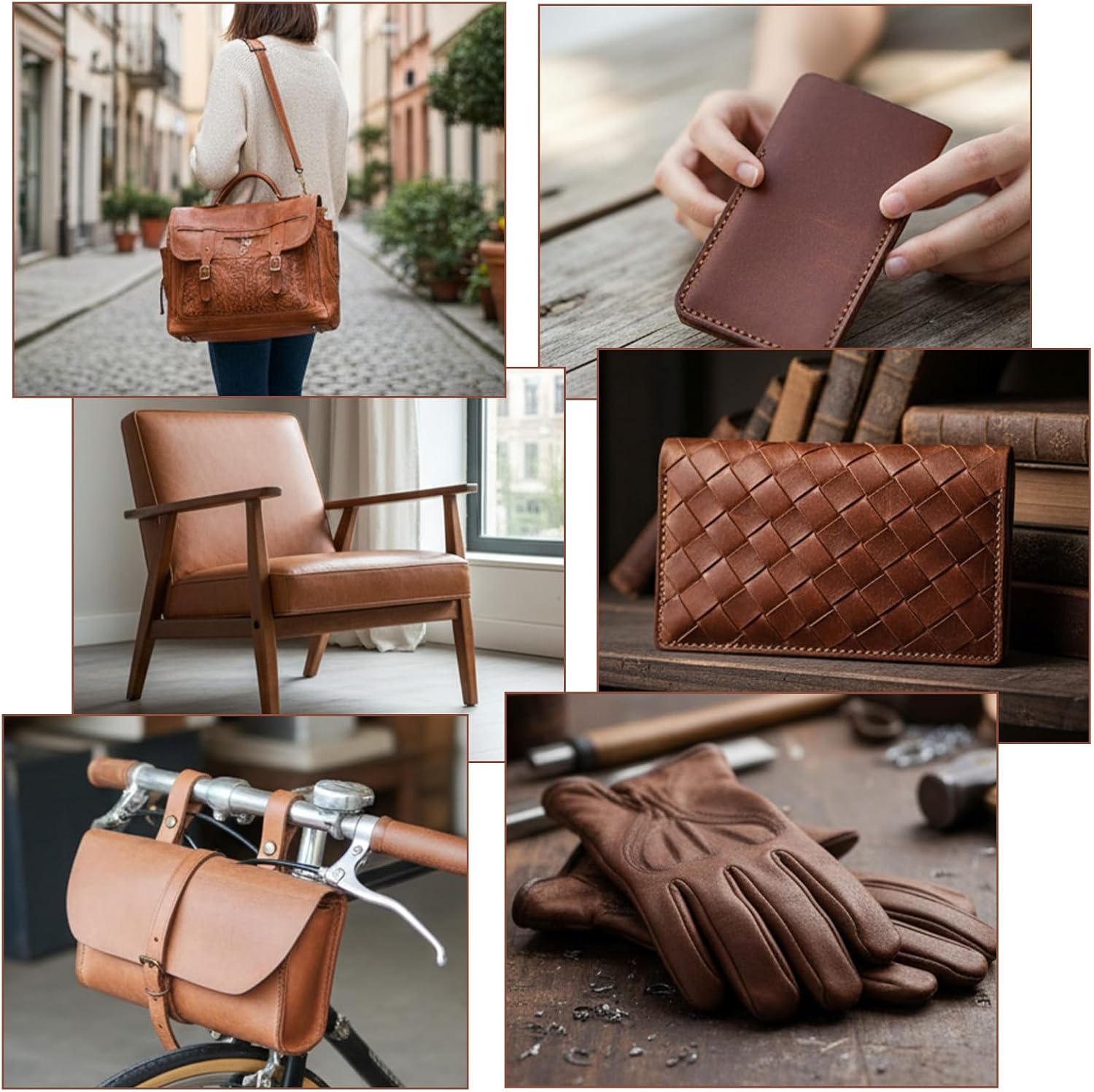 Nogeqi Flat Leather Strap, Genuine Leather Strips for Crafts, 1 Inch Wide, Full Grain Leather-Wrap for DIY Craft Tooling Belt Making Hobby Workshop (2mm Thick 72 Inches Long, Brown) - Image 7