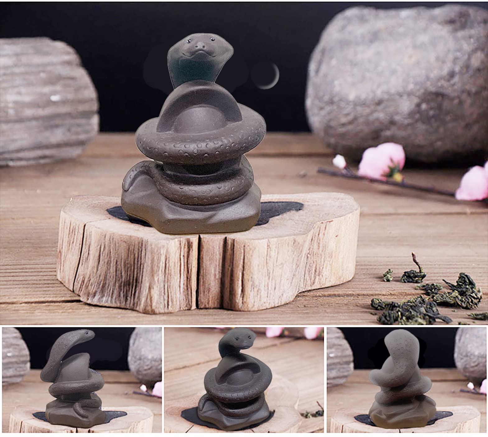 HDDS Chinese Zodiac Tea Pet Ceramics Statue Home Car Ornament Purple Clay Tea Sets for Adult Office Decor