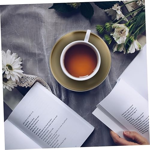 Miniatura 8 de DECHOUS 4 posavasos de té, placa de joyería, posavasos de cobre, accesorios de ceremonia de té, bandeja de servir de metal, posavasos de oro, plato