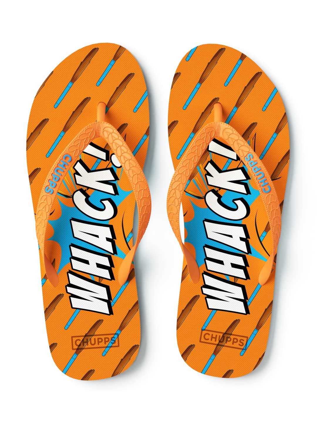 CHUPPSMen's/Boys Natural Rubber Flip Flops Slippers, MUMMY KA PYAR DESIGN, Comfortable Ultra-Light, Odour-Free, Non-Slip Long Lasting Digital Prints - (Carrot Curl - 9UK)