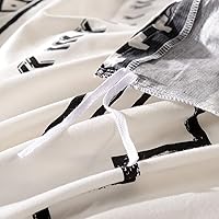 Vista 5 de JUCFHY - Juego de 1 funda de edredón y 2 fundas de almohada, tamaño king, algodón, 600 hilos, 3 piezas, reversible, cierre de cremallera, estampado