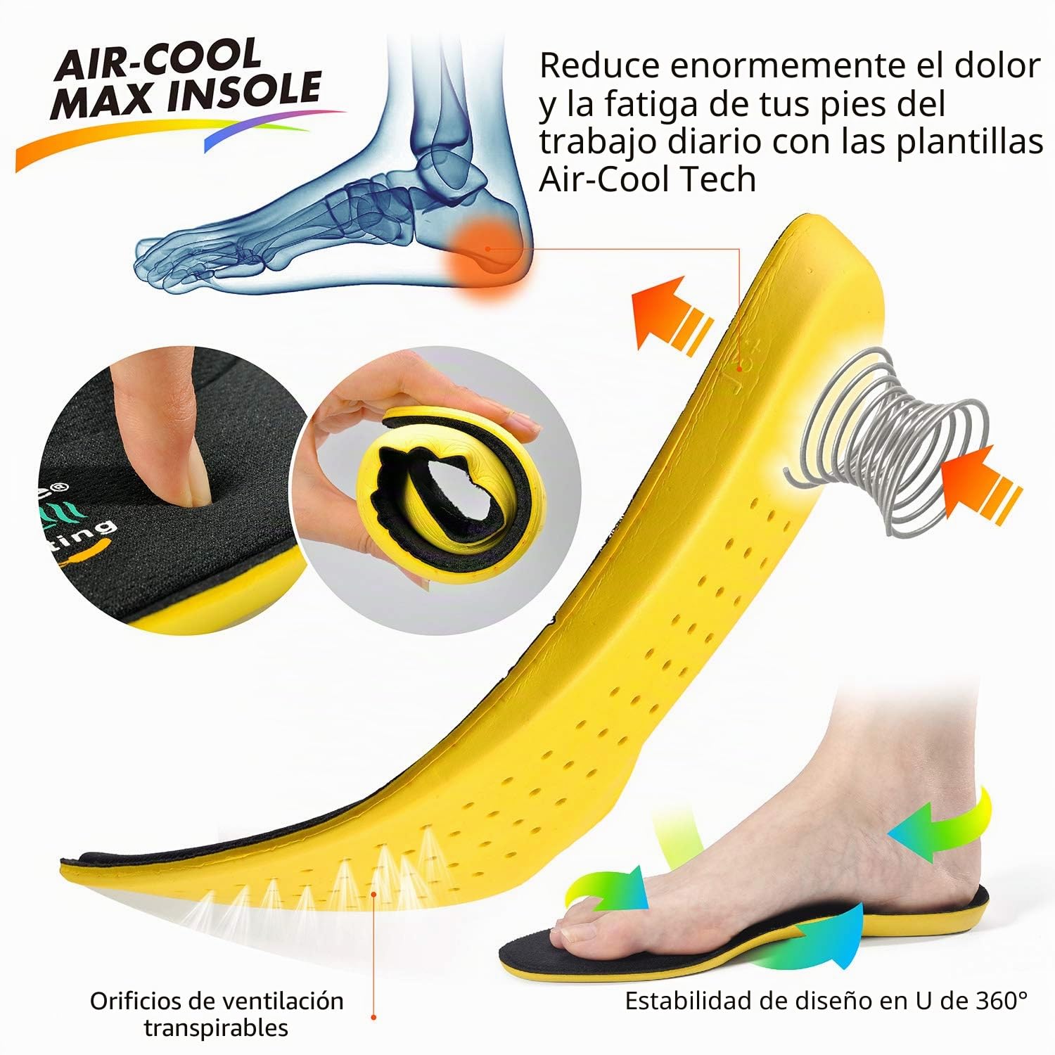 Safetoe Zapatos de Seguridad para Hombres y Mujeres, L-7328GN Botas de Seguridad de Tipo Cuero Transpirable, Puntera de Material Compuesto Sin Metal Ligero Calzado, Zapatillas para Plantilla