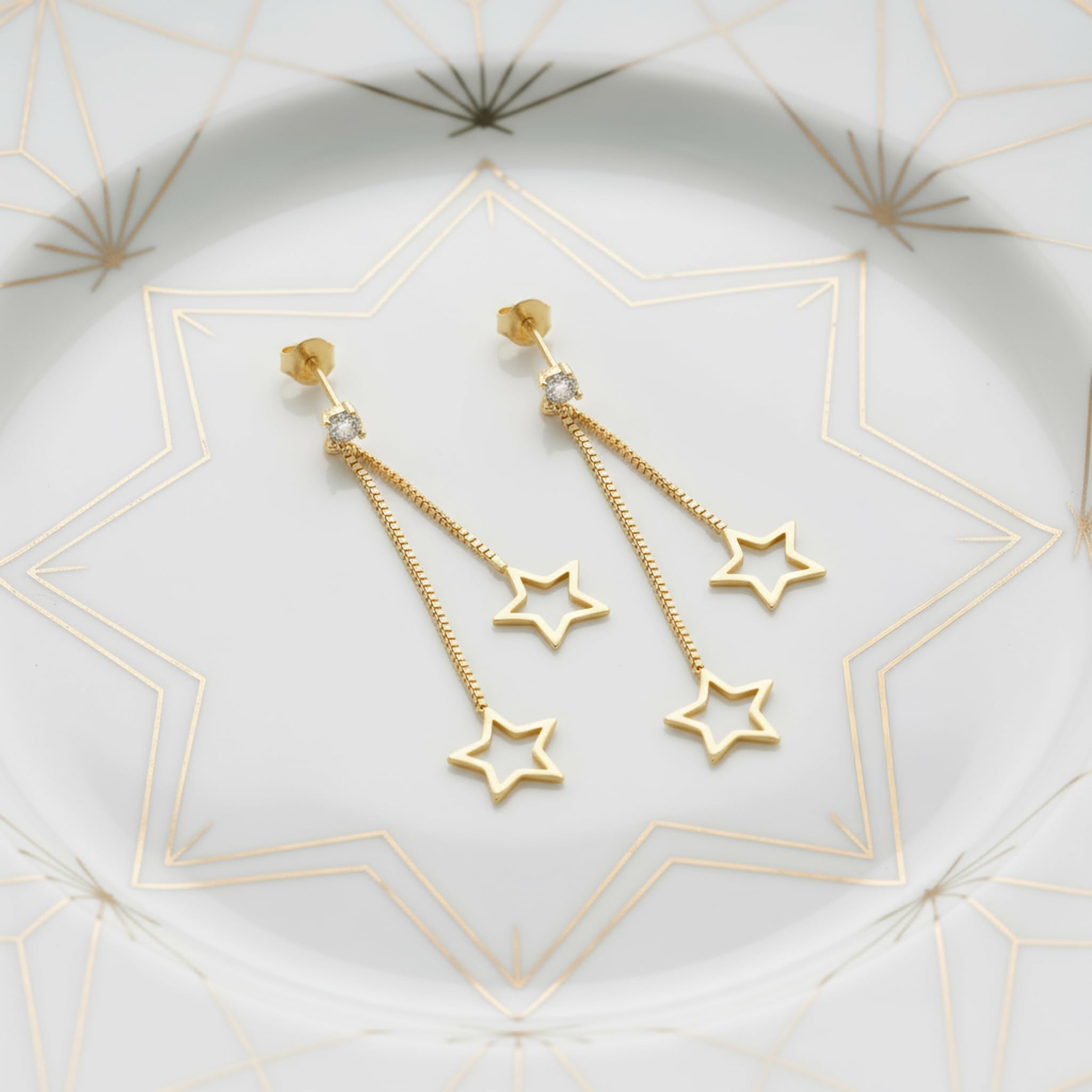 SOFIA MILANI - Pendientes para Mujeres en Plata de Ley 925 - Con Circonitas - Pendiente Colgante de Estrella