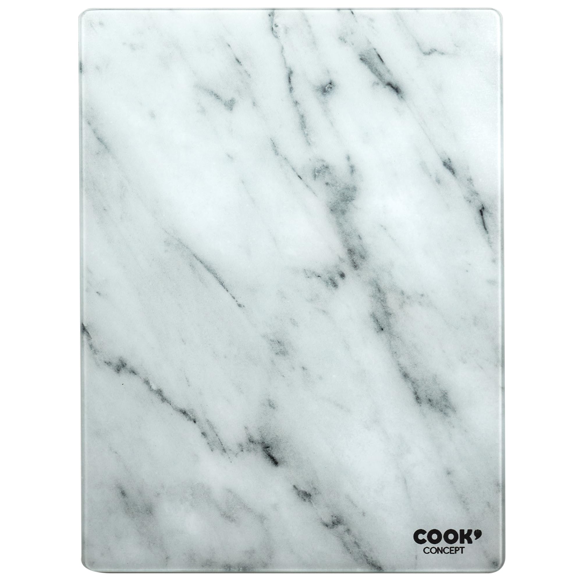 COOK CONCEPT Planche à Découper en Verre Trempé Effet Marbre 40x30 cm Gris