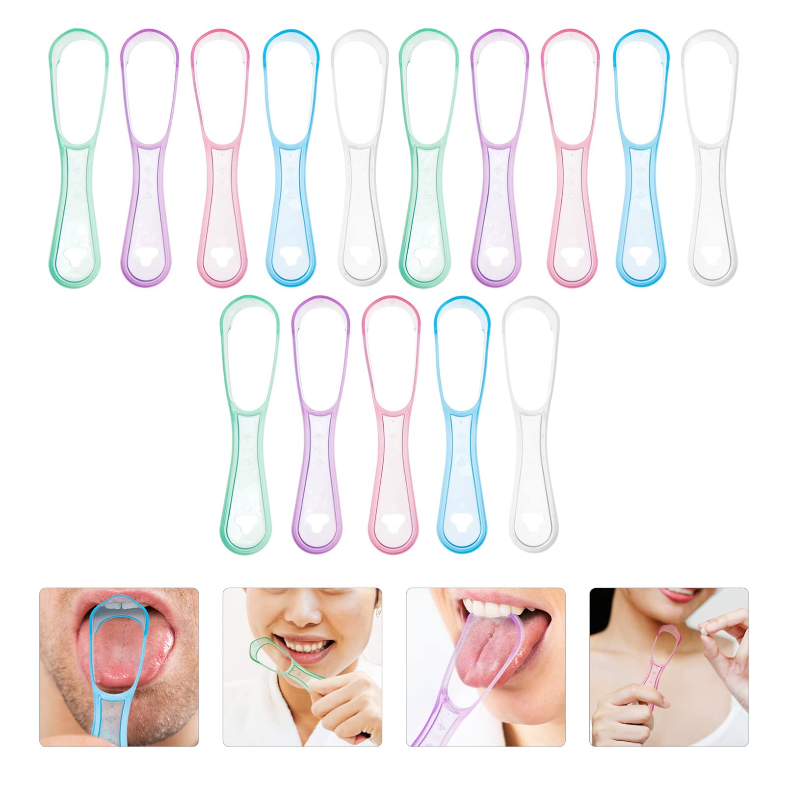 4 Set Raschietto Per Lingua Strumento Per Orale Con Extra Larga E Superficie Liscia Migliora Orale E Usare Riporre 15 Pezzi * 4