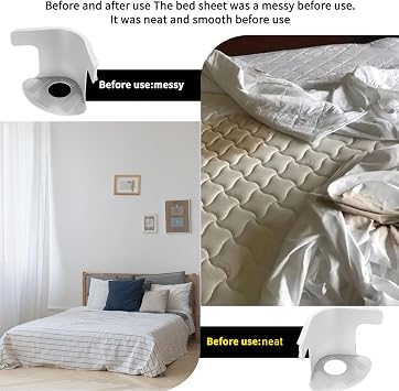 Xujinsongg 4 Pcs Bed Sheet Holder with Lock Strips,Bedsheet Locks Clips, grey | Removable Heavy Duty Fitted Sheet Locks Corner Fasteners Holders Fixing Straps to Keep Bedding Mattress Blankets Firm & Tight