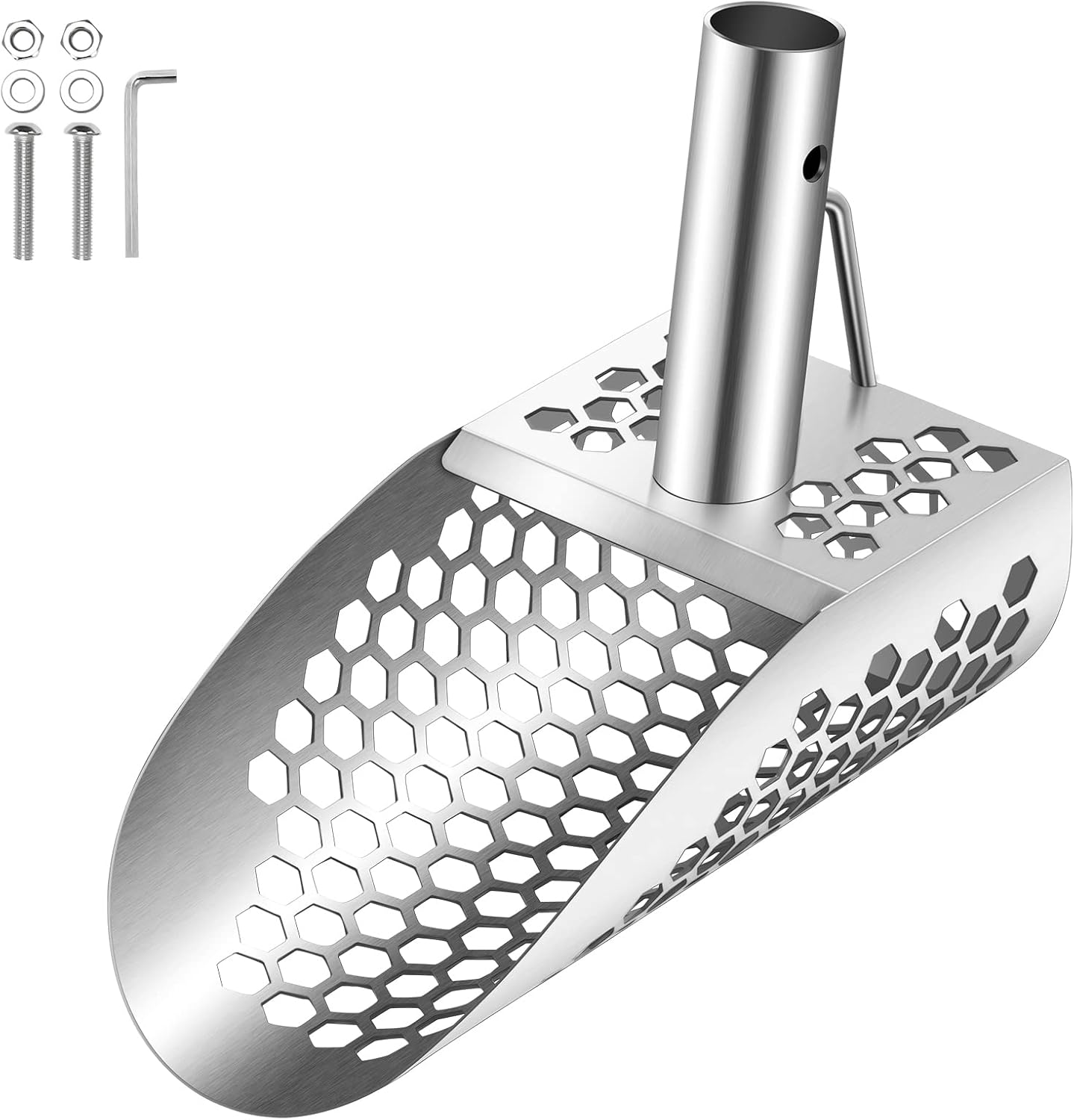 ZZZZS Beach Sand Scoop with Handle, Metal Detecting Tool