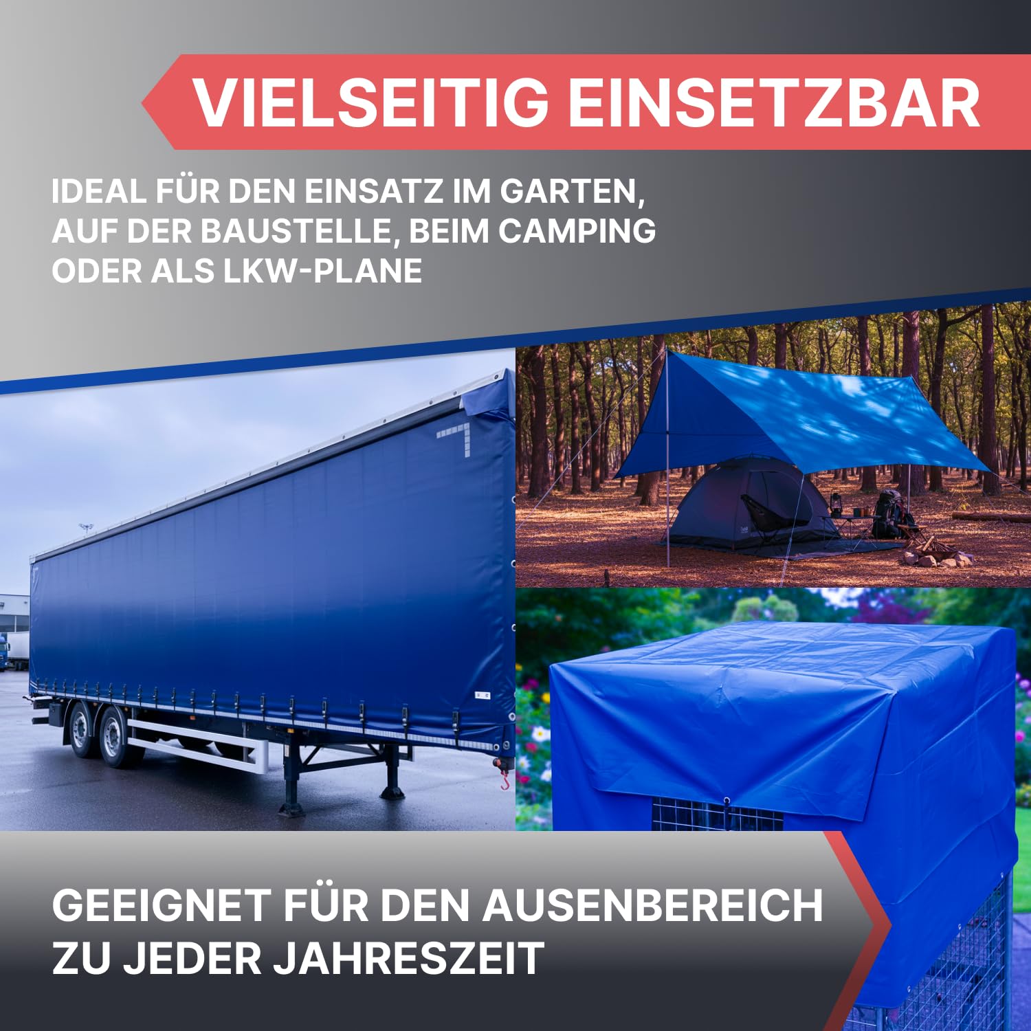 Waterdicht Zeil 190 x 240 cm 160 G M² Pe Regenbescherming, Uv-Bestendig, Winddicht, Scheurvast, Zon Bescherming, Stofdicht, Vrachtwagenzeil met Oogjes Voor Tuin, Openlucht, Blauw