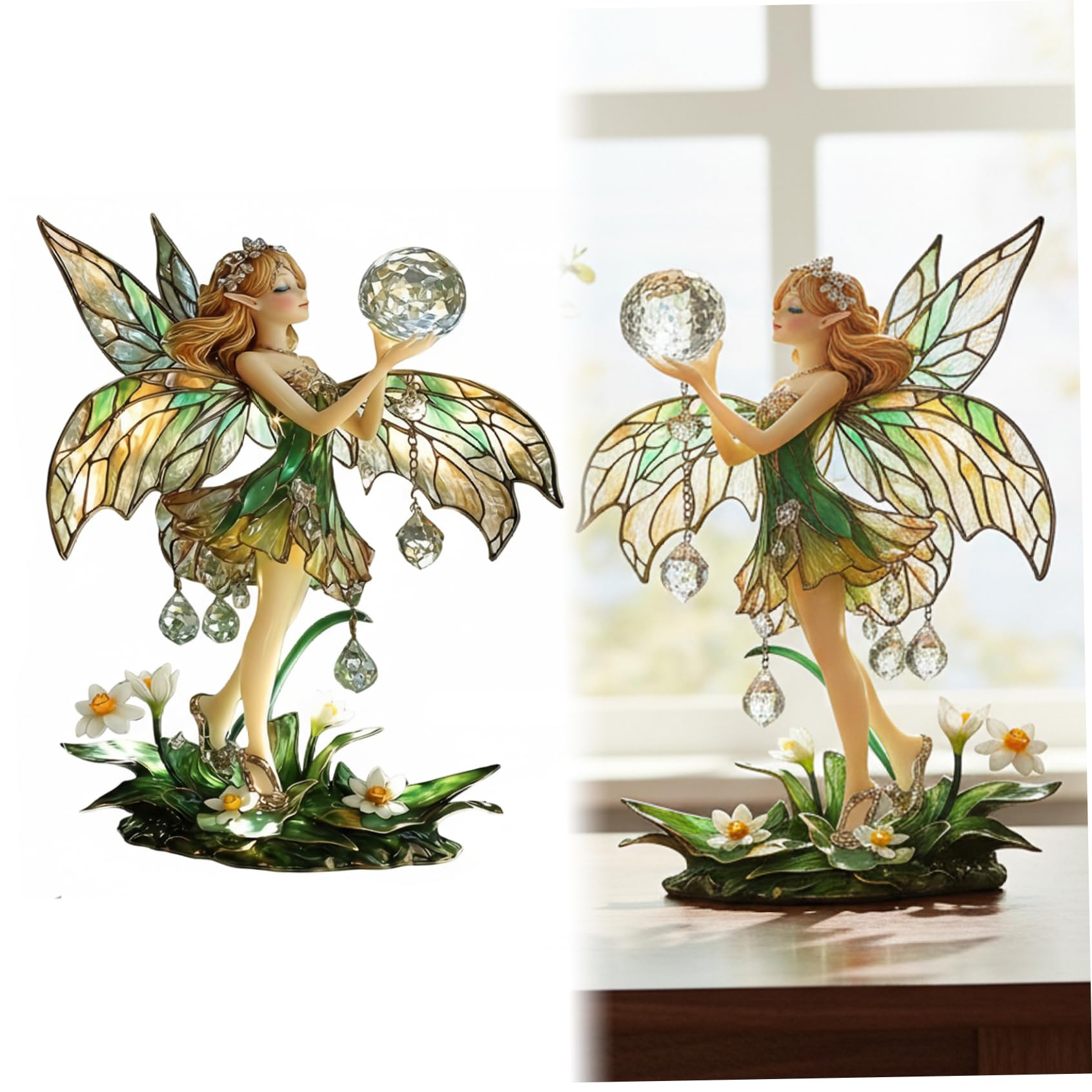 Xdyyjrasa Fairy Figurine Handcrafted Acrylic – Fairy Statue for Home Decor, Enchanted Garden Ornament and Birthday Present