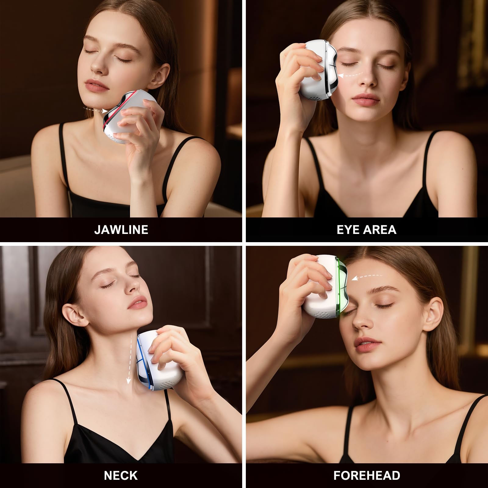 Electric Gua Sha Face Massager, 7-in-1 Red Light Therapy Facial Scraping