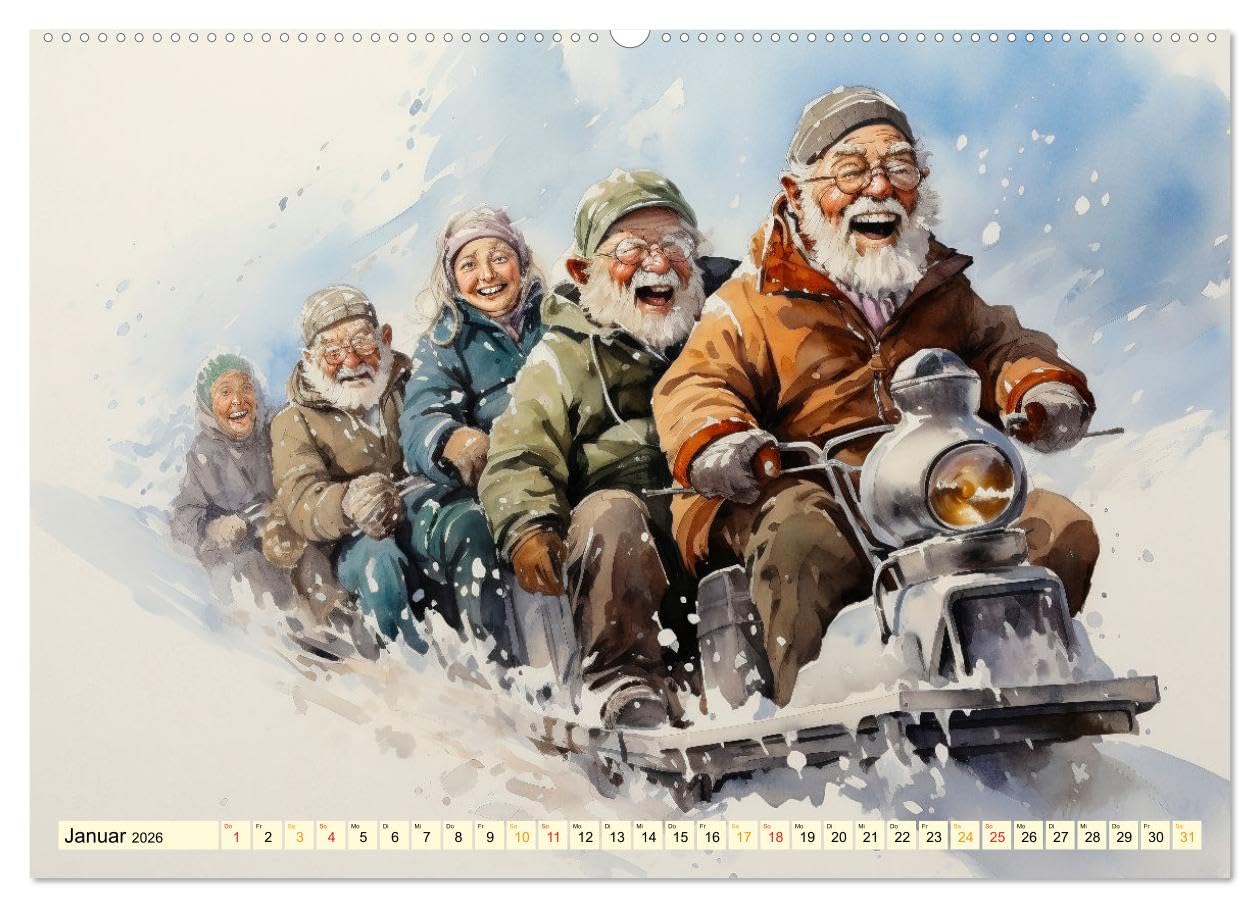 Lustiges Rentner Leben (hochwertiger Premium Wandkalender 2026 DIN A2 quer), Kunstdruck in Hochglanz: Lustiges Rentner Leben - oder unbeschwerte Ausgelassenheit von Senioren (CALVENDO Spass)