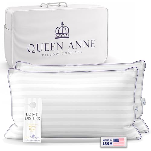 Queen Anne Hotel Collection Pillows – Luxury Down Alternative Bed Pillows (2-Pack, King Firm) – Ultimate Comfort, Hypoallergenic, Made in the USA
