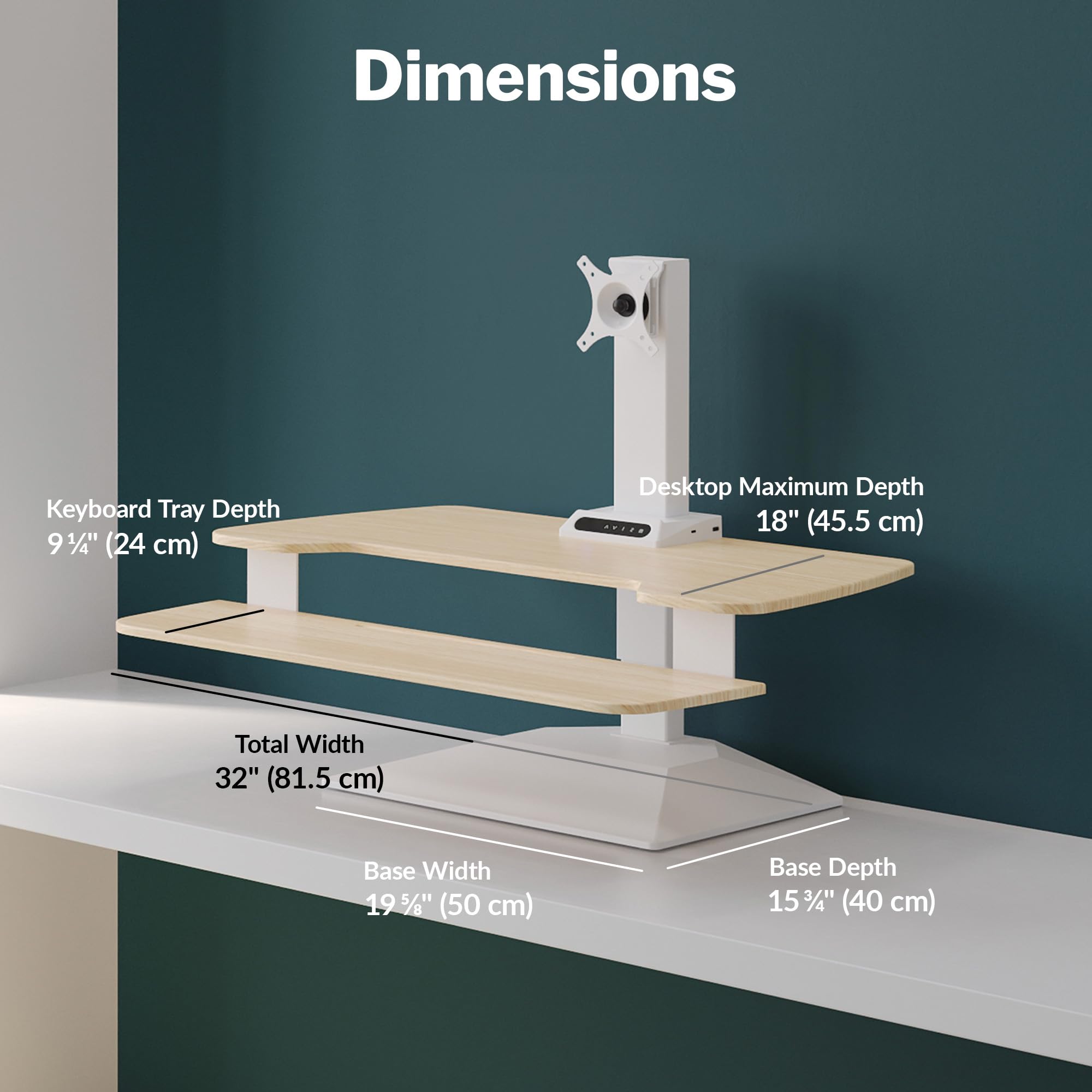 Vari VariDesk Premier Electric Converter - Standing Desk Height Adjustable Riser - Stand Up Converter for Home Office — view 8
