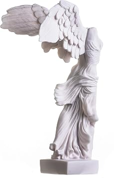 BEAUTIFUL GREEK STATUES Winged Victory of Samothrace Statue Alabaster Ancient Ruins Louvre Museum Figurine 13.8 Inches
