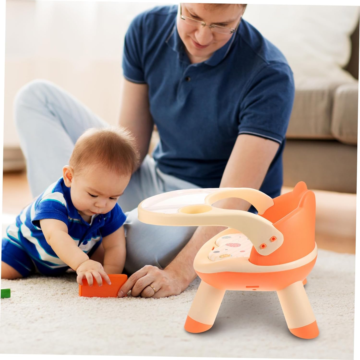 Totority Portable Cartoon Dining Chair with Tray Multi-Functional Feeding Seat for Home and Travel Lightweight Design for Boys and Girls Dining and Homework to Assemble