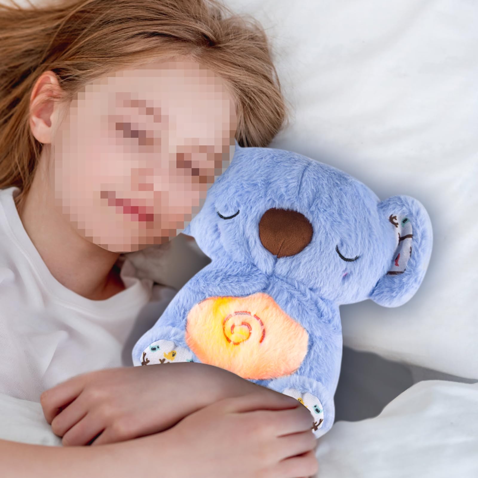 Niaetuto Koala Rilassante,Lontra Che Respira,Peluche Che Respira Con 5 Musica,Suoni,Luci e Movimento Respiratorio,Peluche Koala Calmante per Bambini Compagno Di Sonno,Ideale Regalo Neonato