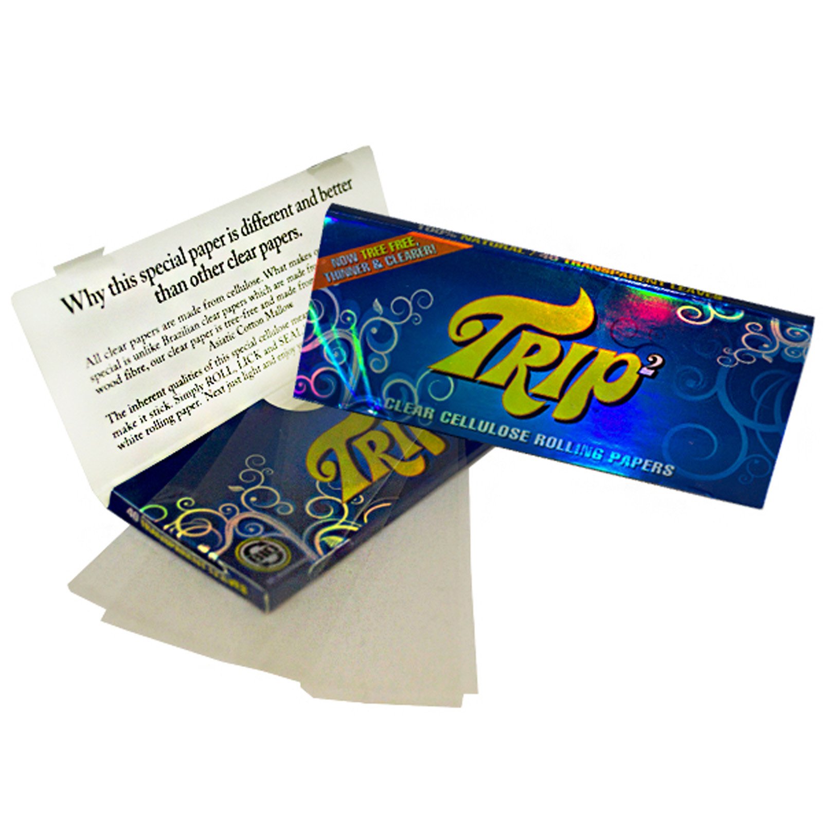 HDmirrorRTRIP Trip 2 King Size Clear Cigarette Papers 24 Packs Full Box By Trip 2 King Size