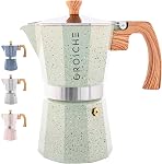 GROSCHE Milano Stovetop Espresso Maker Moka Pot 9 Espresso Cup, 15.2 oz, Silver Cuban Coffee Maker Stove top Coffee Maker Moka Italian Espresso greca Coffee Maker Brewer Percolator